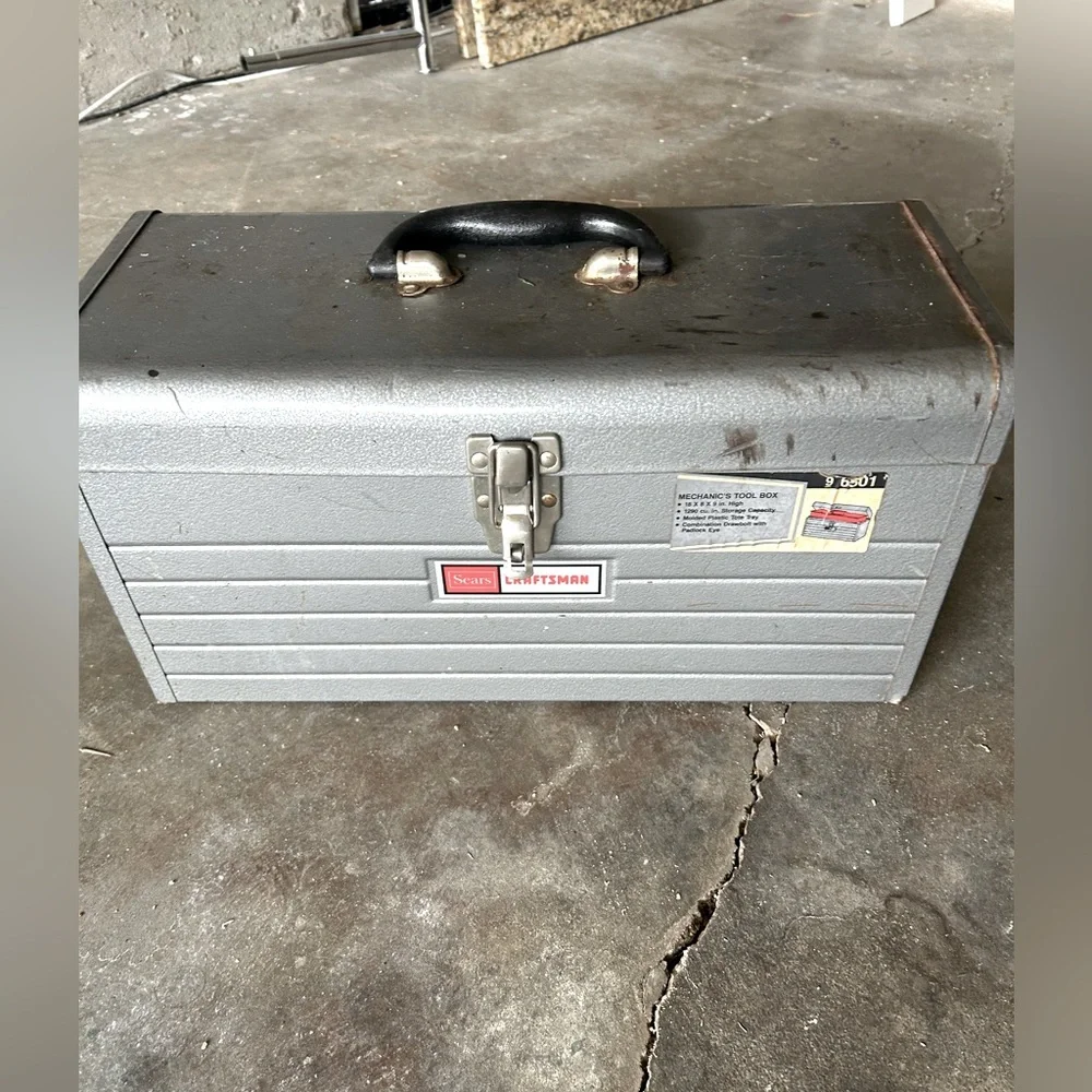 Craftsman Gray Metal Toolbox Vintage Mechanic’s Tool Box
